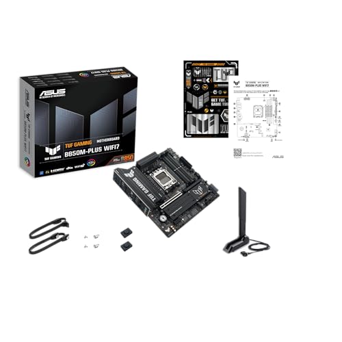 Image of TUF Gaming B850M-PLUS WIFI7 AMD B850 mATX Motherboard, 14+2+1 80A DrMOS Power Stages, DDR5, PCIe 5.0, 3X M.2 Slots, WiFi 7, 2.5Gb Ethernet, DisplayPort, HDMI, Rear USB-C 20Gbps and Front USB-C 10Gbps