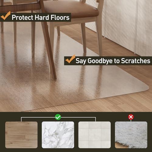 ZPAI Clear Plastic Floor Mat for Under Dining Table, 5'×7' Large No Slip Waterproof Vinyl Area Rug for Home, Anti-Spill Hard Floor Protector Cover for Living Room, Splat Mat for Under High Chair by ZPAI - Image 3
