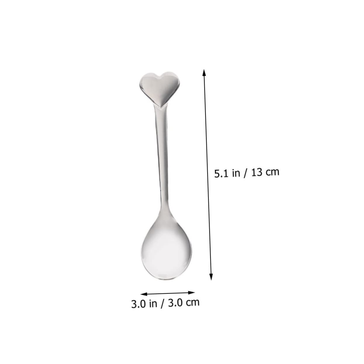 STOBAZA 10Pcs Adorable Heart Stainless Steel Spoons Cute Dessert Spoons for Home Use for Mixing Tea and Sweet Treats Creative Friends and Family