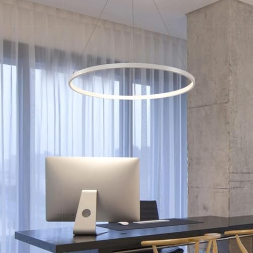 Lampe suspendue ronde LED variable avec télécommande pour salon LWX - 6