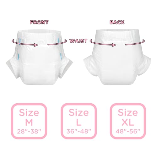 Image of Littleforbig Adjustable Tapes Adult Diaper 10 Pieces - ABDry Ultra Absorbent Diapers 6500 mL White (X-Large 48 inch-56 inch)