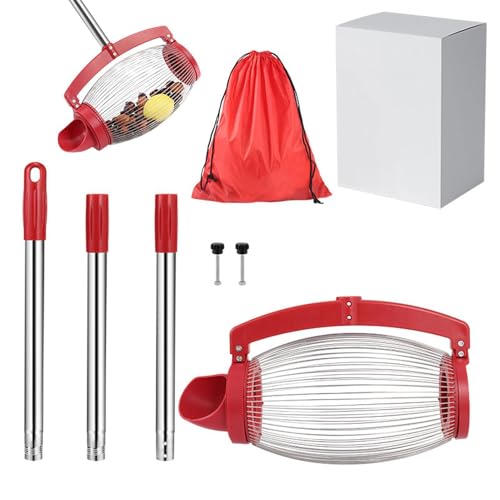 Generisch Nusssammler Rollsammler | Apfelsammler Obstsammler Nusssammler Mit Seitlicher Öffnung Und Verstellbarem Langem Griff Walnuss Sammler Obstsammler Ball Picker Hickory-Nüssen, Golfbällen