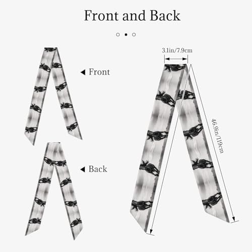 Black Stallion Printing Women's Fashion Scarf Suitable as Scarves, hair scarves, headbands, headbands, handbands2