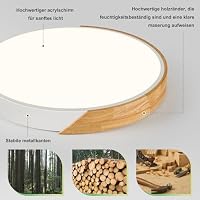 Qamra LED Deckenleuchte, Deckenleuchte Weiß 50cm, Deckenlampe Holz 48W – Ansicht 3