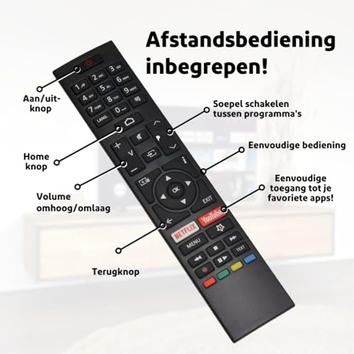 Salora SMART43TV | 43 inch Full HD Smart TV | Android 11 met ingebouwde Chromecast en Wi-Fi | HDR10+, HLG | 3x HDMI, USB Recording, Bluetooth | Geschikt voor tv standaard | Energieklasse E - Afbeelding 5