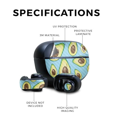 Image of Carbon Fiber Skin Compatible with Bose Ultra Open Earbuds - Blue Avocados - Premium 3M Vinyl Protective Wrap Decal Cover - Easy to Apply | Crafted in The USA by MightySkins