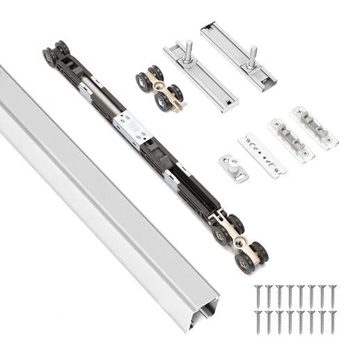 HBL’ 72Inch Pocket Door Hardware Kit with Soft Close Feature – Heavy-Duty Aluminum Track Set, Smooth Sliding & Easy Installation – Fits 23