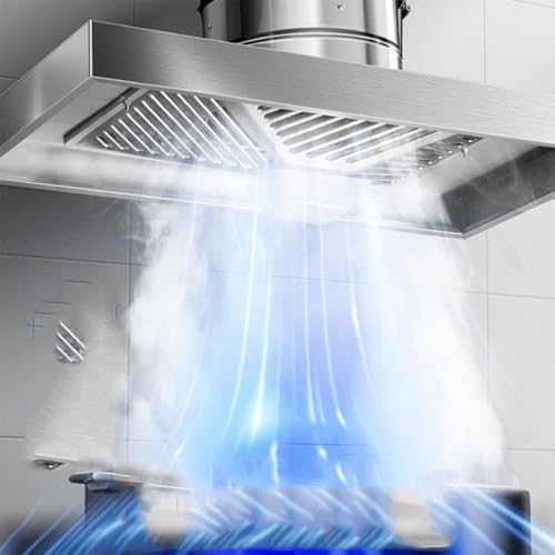 BAOJUHUIKANG 3m Pipe, Campana Extractora Cuadrada de Techo, Extractor de Humo de Alta Eficiencia, con Tubería de Conducto para Ventilación Eficiente en Tu Cocina (7 Pulgadas)
