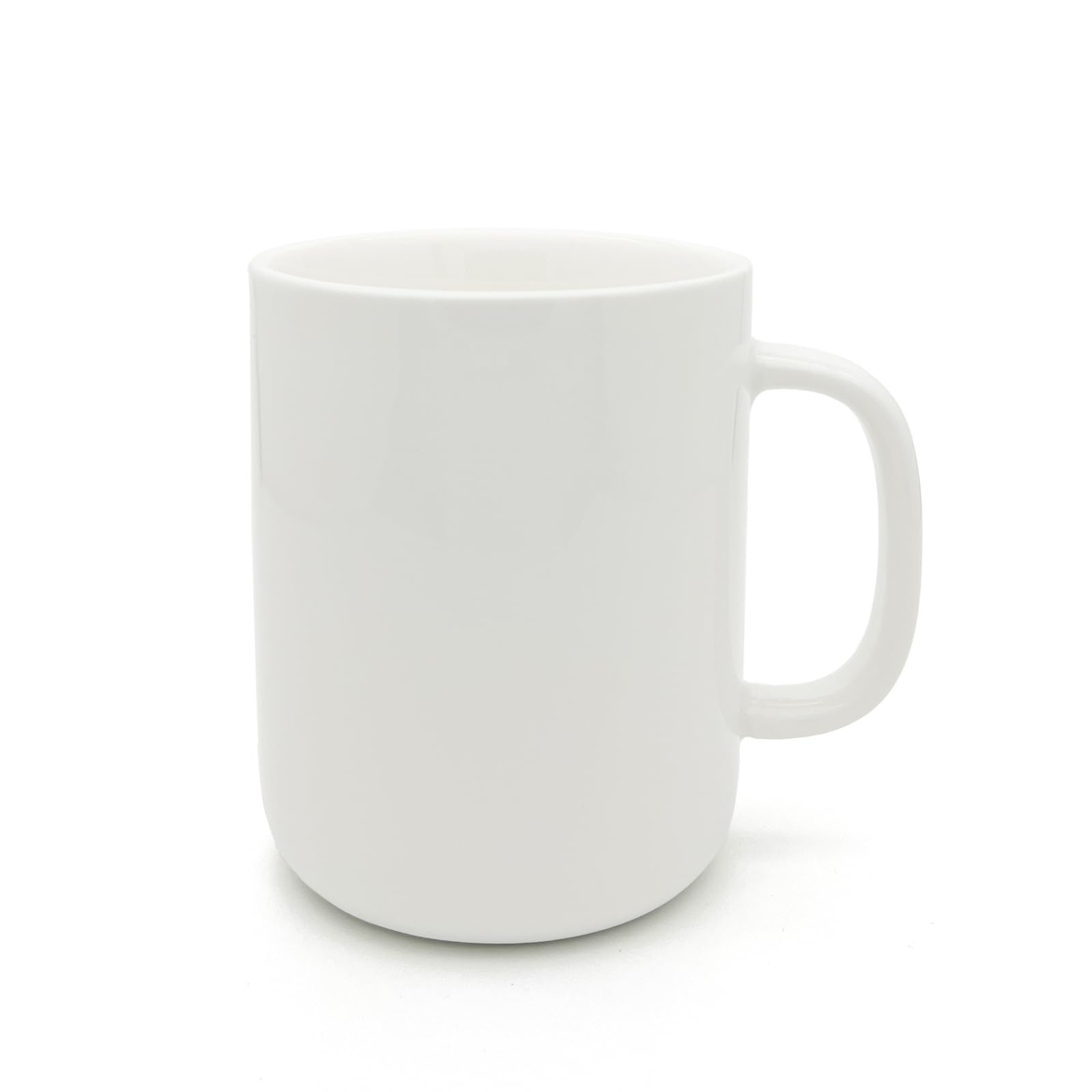 TREEWOO Stylish Ceramic Coffee Mug Smooth Solid Color 11oz Underglazed Cup for Men & Women Office and Home Use (Glossy White)