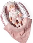 Enjoyin 12 Ensemble de jouets de poupée pour bébé Inches avec accessoires, comprend lit de bassine de porte-bébé, pacificateur et couverture, première poupée pour les filles de l'âge 3+
