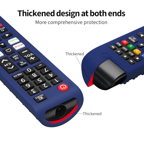 Image of OBOE Silicone Tv Remote Cover for Samsung Smart Tv Remote, F-Dark Blue