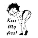 Black Box car Sticker 11.7cm * 17cm Betty BOOP Kiss My Ass Kreative Heckscheibe Vinylauto-Aufkleber-Dekoration-Abziehbild Black Box car Sticker (Color Name : Black)