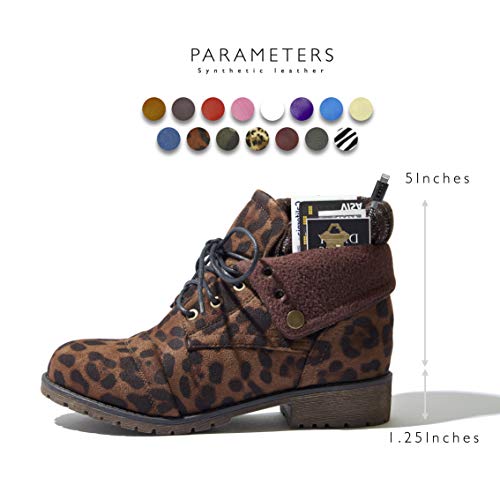 DailyShoes Women's Snow Booties Lace Up Ankle High Fringe Collar Duck Padded Mud Rubber Rain Boots - Image 3