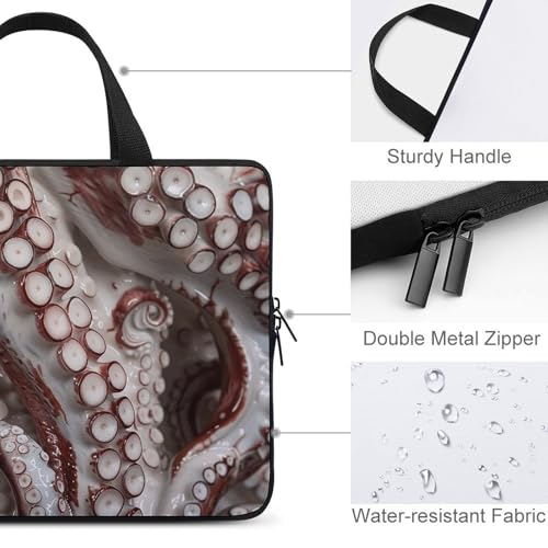 Sac ordinateur portable 17 pouces grand format imprimé pieuvre - 4