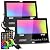 MELPO Led Flood Light 500W Equivalent, RGBW Led Outdoor Lights Colored Floodlight with Remote,50W,5000ML 2700K,120 Colors, Timing, Dimmable, Custom Modes, Landscape Lighting (2 Pack)