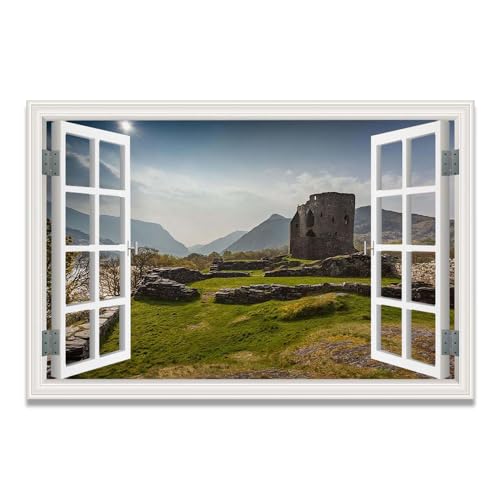 Cuadro de ventana falsa al mar de 30x45cm para decorar tu salón con vistas de playa