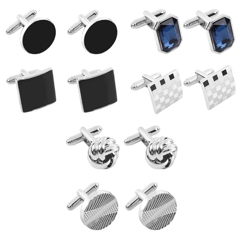 Bouton de Manchette Homme, 6 Pairs Boutons de Manchette, B outon Ma nchette Homme, B outon de M anchette, B outons de M anchette pour H omme, Cufflinks Mariage...