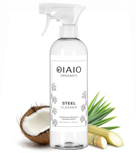 OIAIO Non-Toxic Stainless Steel Cleaner - Natural Organic Ingredients that Truly Perform - 24oz - Light Coconut Scent