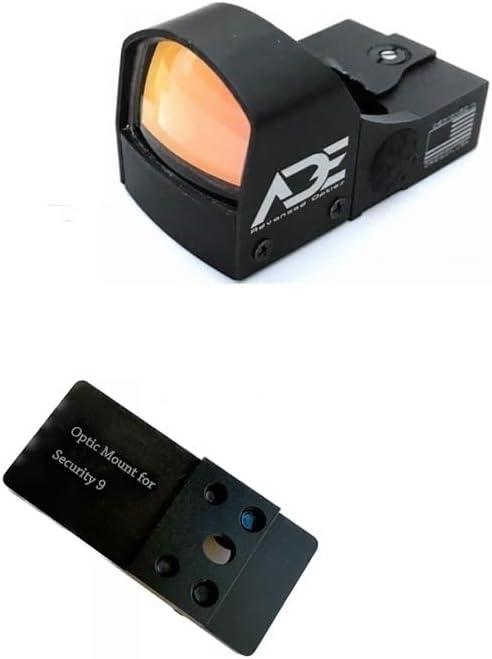 Ade Advanced Optics Crusader RD3-009 - Mira reflectante de puntos rojos + placa de montaje óptica para pistola Ruger Security 9 + placa de montaje