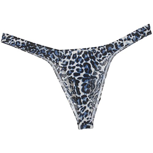 OROCOJUCO Men Sport Underwear Thong G-String Leopard Print Bulge Pouch T-Back Pants4