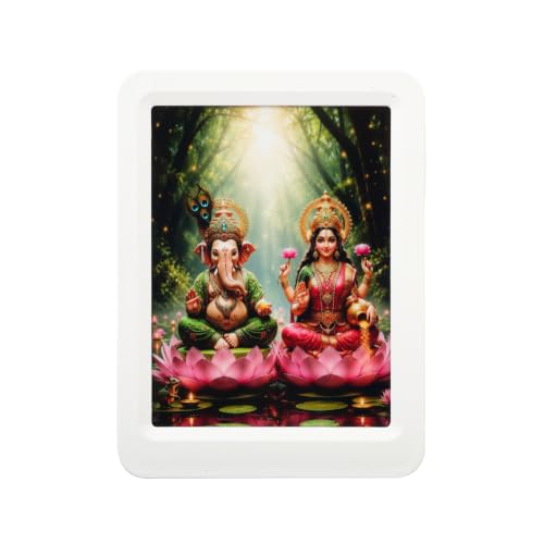 Image of Lexton 5 Inch Plug-in LED Night Light | Goddess Laxmi & Lord Ganesh Blessings | Decorative Light for Mandir, Pooja Room, Bedroom & Home Decor | Warm White