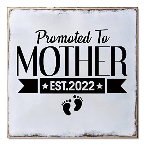 Panneau en bois Promoted To Mother 40x40cm plaque de maternité