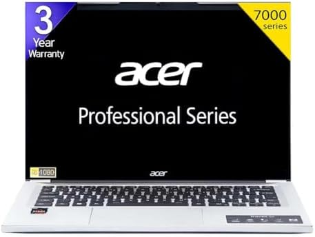 acer Professional14[New Launch], AMD Ryzen5 7430U Turbo Boost, 16GB DDR4, 512GB SSD, Win11 Pro, MSO21, 3 Year Warranty, IPS 14″ FHD HDR Laptop, Metal Body, Anti Virus