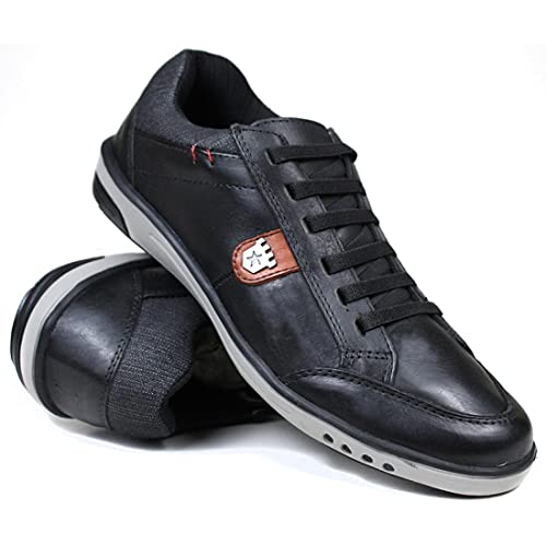 Sapatênis Casual Masculino Urban Couro Milão cor:Preto;Tamanho:41