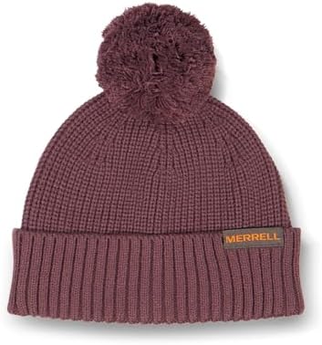 Merrell Wanderer Beanie with Pom Pom, Crown Knit Beanie with Cuff, Trail & Style
