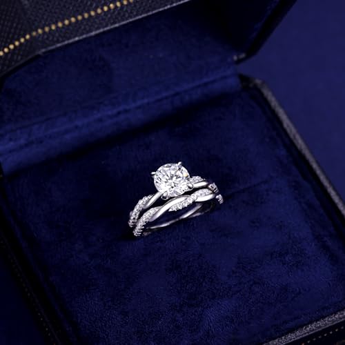 Wedding Ring Sets for Women Round Cut Bridal Ring Set 925 Sterling Silver AAAAA Cz Wedding Band Size 5-103