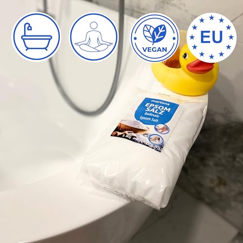 Martons Epsom Salz | 1000g Magnesiumsulfat | Bath Salt Magnesium Badesalz | Bittersalz | Badezusatz Muskelentspannung | Natur