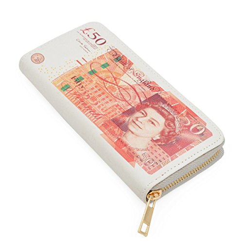 Premium Currency Money Print PU Leather Zip Around Wallet2