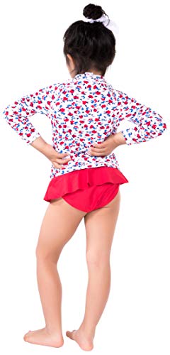 Image of ToBeInStyle Girls' 3 /4 Sleeve Graphic Print Mock Neck Rashguard Top