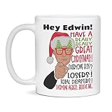 Santa Trump Coffee Mug For Edwin, Trump Christmas Mug for Edwin, 11-Ounce White