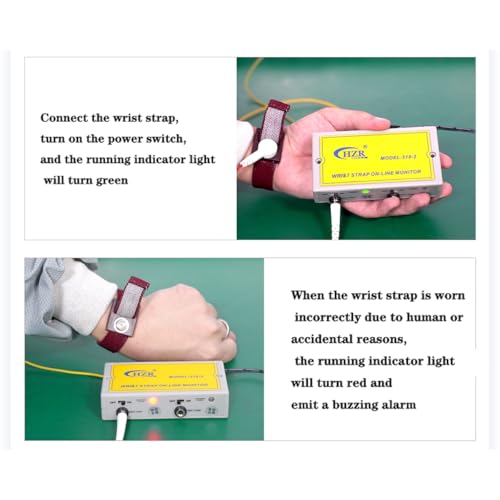 Image of Anti-Static Wrist Strap On-line Monitor 518-2 Anti Static Wristband Alarm Tester ESD Detector Workstation Instrument Online Test Real Time Monitoring grounding Device for ESD-Safe Workbench