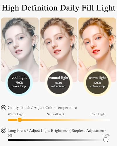 Maletin Maquillaje con Espejo,Lupa 10x Cosméticos Bolsa organizadora Maquillaje con Espejo Iluminado 3 Modos Color Brillo Ajustable,Portátil Impermeable Estuche Maquillaje,Organizador Maquillaje Viaje - imagen 3