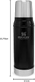 Stanley 1913 Classic Legendary Thermal Flask 0.75L - Matte Black | Keeps Hot Or Cold 20 Hours - Leakproof - Dishwasher Safe - BPA-Free Insulated Bottle - 8