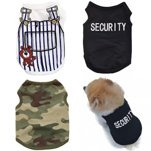 3 Pieces Dog Clothes for Small Dogs Boy Cat Clothes Female Doggie Outfits Cute Chihuahua Pet Shirts Puppy Apparel Accessories S