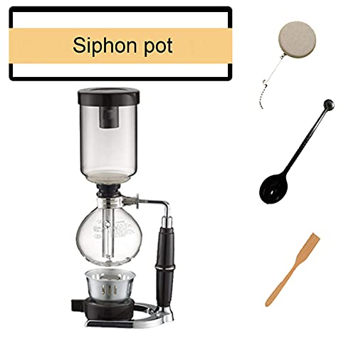 XFZJCHAP Siphon Glass Pot,Pot Syphon Coffee Maker,Coffee Machine Filter 3-5 Cup,Syphon Maker Vacuum Coffee Maker for Brewing Coffee and Tea with Extended Handle - Image 4