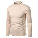 KXZD Herren Stehkragen Strick Pullover Feinstrick Langarm Herren Rollkragenpullover Langarmshirt Herren Strickpullover mit halbhohem Hals einfarbig einfache Mode All-Match Langarmpullover