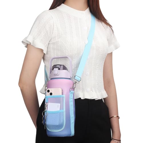 Water Bottle Holder with Strap NPortable Water Bottle Carrier Bag Hands-Free Bottle Carrier Sling Bag Travel Cross-boday Bag4