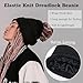 Ababalaya Unisex Knit Rasta Beanie Unisex Open Turban Beanies Winter Hats for Dreadlock Hair Wraps for Men Women, Black