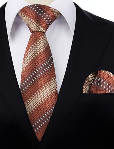 Image of Alizeal Mens 3.15'' Gradient Novelty Pattern Tie Set with Pocket Square Casual Color Tie Set