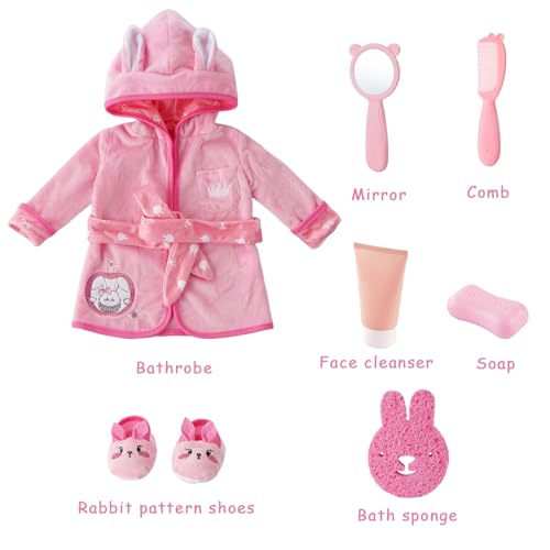 Babeside KSCLDH0626-CP 7 Pcs Reborn Baby Doll Bathrobe Rabbit Pattern thumb #4