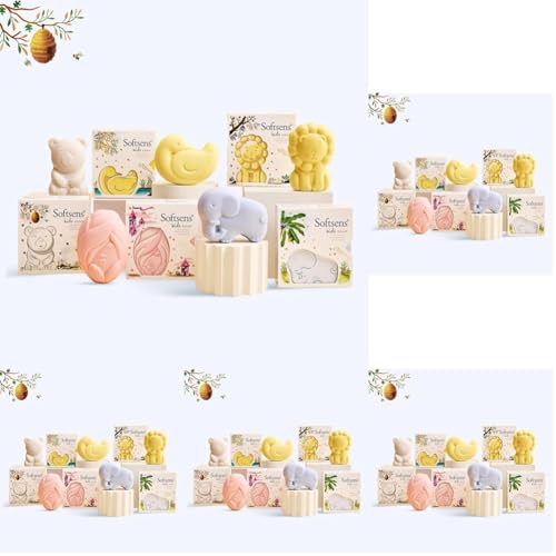 Image of Softsens Assorted Kids Soap 75g each ( Pack of 25 x 75g) | Gentle Nourishing Care with Shea Butter & Natural Milk Cream, Dermatologist Tested Baby Soap, Moisturizing Animal Shape Bar Soap For Toddlers & Kids 2-10 Years