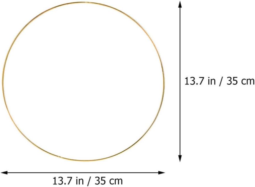 Xmas Iron Ring Wreaths Hoop 2pcs Golden for Home Decor