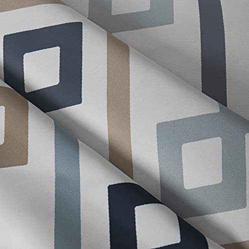 Image of Easy-Going Printed Blackout Curtains 2 Panels, 52 x 63 in, Blue