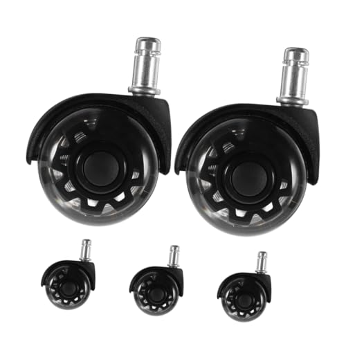 FONDOTIN 5個 オフィスチェア用キャスター ホイール 静音滑走 耐久構造 簡単取付け家具脚輪交換用