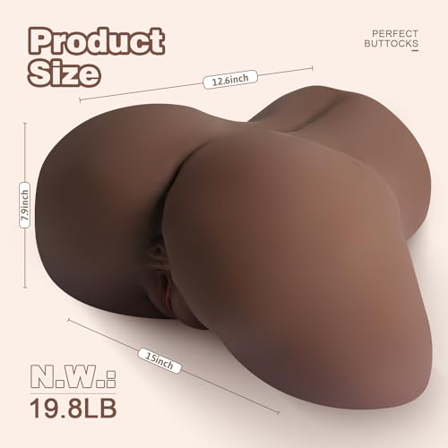 Image of Sex Doll Male Masturbator with Anal Vagina Sex Stroker Realistic Big Butt Brown Sex Dolls Pocket Pussy Ass Masturbator Lifelike Sex Toys for Men Masturbation Adult Toys for Men's Sex Orgasm