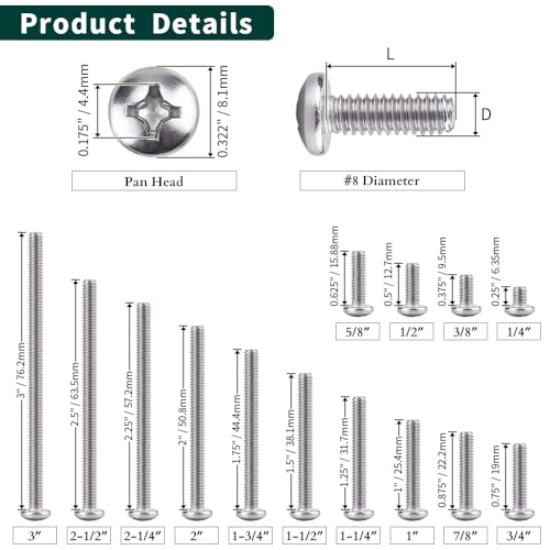 Vis à tête cylindrique 8#32 en acier inoxydable 304 pour assemblages durables et précis - 4